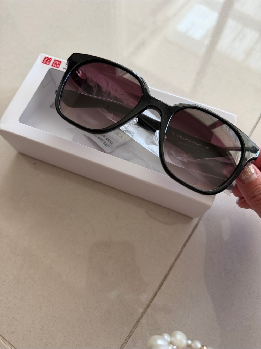 Uniqlo Black Frame UV protection Sunglasses with brown lens